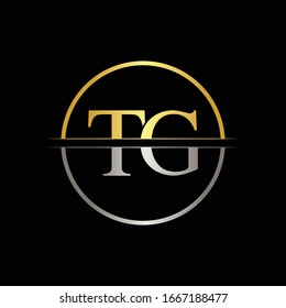 Initial Letter TG Logo Design Vector Template. Linked Typography TG Letter Logo Design