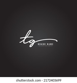 Initial Letter TG Logo - Handwritten Signature logo
