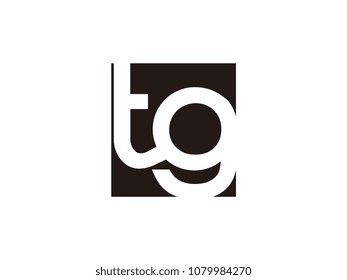 Initial letter tg lowercase logo black and white