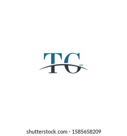 Initial letter TG, overlapping movement swoosh horizon logo company design inspiration in blue and gray color vector