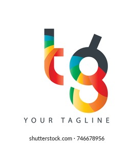 Initial Letter TG Rounded Design Logo