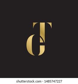 Initial letter tg uppercase modern logo design template elements. Gold letter Isolated on black  background. Suitable for business, consulting group company.