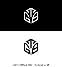 Letra inicial diseño del logotipo de hexágono TGB, florecer, desarrollar, natural, de lujo, simple, logotipo financiero, inmobiliario, adecuado para su empresa.