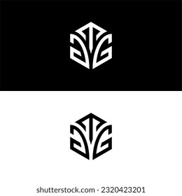 Ursprünglicher Brief TGG hexagon Logo Design, florieren, entwickeln, natürlichen, Luxus, einfach, Finanzen Logo, Immobilien, geeignet für Ihr Unternehmen.