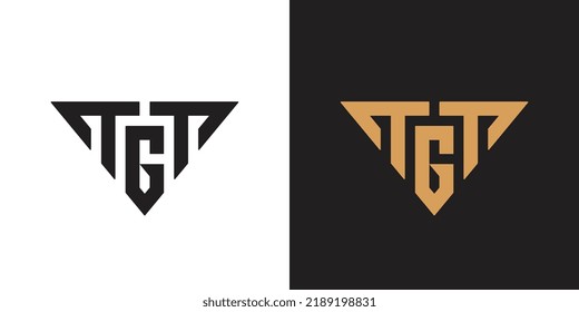 Initial letter TGT logo design template elements, triangle shape monogram logo - Vector