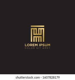 Initial Letter TH linked uppercase overlap modern gold logo vector design template. Suitable for business, consulting group company.