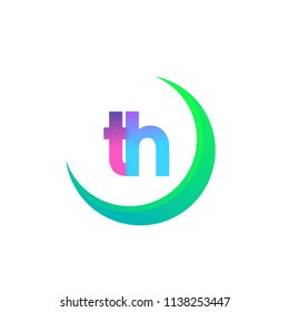 initial letter TH logotype company name, coloreful and swoosh design. vector logo for business and company identity.