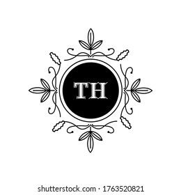 Initial letter TH retro logo design template for business company and brand identity