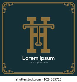 initial letter th vintage style