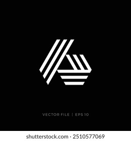 initial letter A with three lines logo