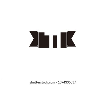 Initial letter ti black ribbon logo design