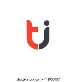 initial letter ti linked round lowercase logo red