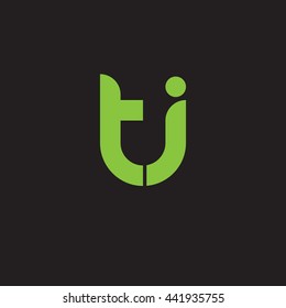 initial letter ti linked round lowercase logo green