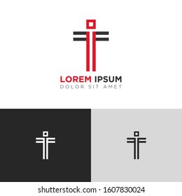 Initial Letter TI IT linked uppercase overlap modern logo design template. Suitable for business, consulting group company