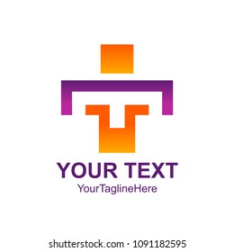 Initial letter TI logo design template element colorful square human for business and company identity