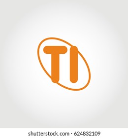 initial letter ti logo orange on white background