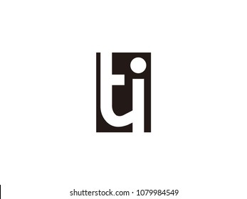 Initial letter ti lowercase logo black and white