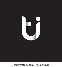 initial letter ti modern linked circle round lowercase logo white black