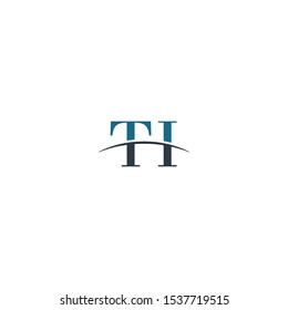 Initial letter TI, overlapping movement swoosh horizon logo company design inspiration in blue and gray color vector