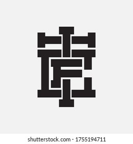 Initial letter TICF, TCFI, TFIC, ICFT, IFTC, ITCF, CFTI, CTIF, CITF, FTIC, FICT or FCTI overlapping, interlock, monogram logo, black color on white background