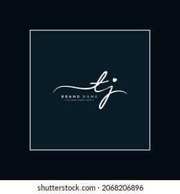 Initial Letter TJ Logo - Hand Drawn Signature Logo