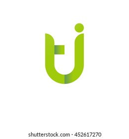 initial letter tj modern linked circle round lowercase logo green