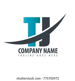 Initial Letter TJ Overlapping Logo