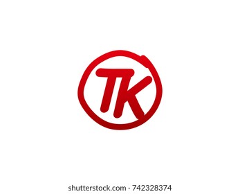 The initial letter TK handwritten logo