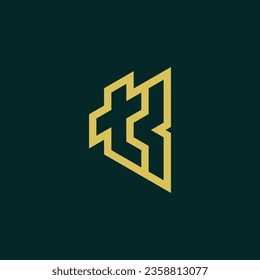 Initial letter TK or KT monogram logo