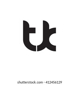 initial letter tk linked round lowercase monogram logo black