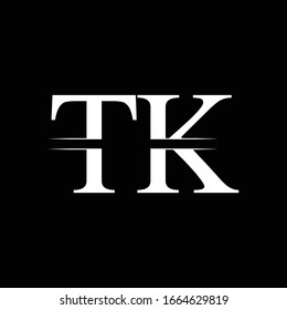 Initial Letter TK Logo Design Vector Template. Linked Typography TK Letter Logo Design