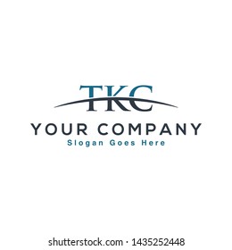 Initial letter TKC, overlapping movement swoosh horizon logo company design inspiration in red and dark blue color vector