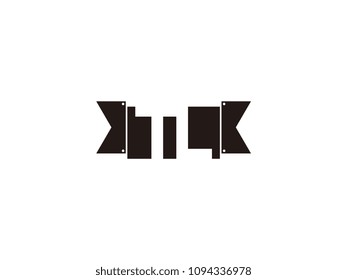 Initial letter tl black ribbon logo design