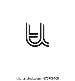 Initial letter tl, linked outline rounded lowercase, monogram black