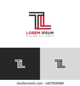 Initial Letter TL linked uppercase overlap modern logo design template. Suitable for business, consulting group company