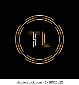 Initial Letter TL Logo Creative Typography Vector Template. Circle Letter TL Logo Design