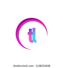 initial letter TL logotype company name, coloreful and swoosh design. vector logo for business and company identity.