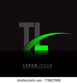 initial letter TL logotype company name colored green and black swoosh design. vector logo for business and company identity.

