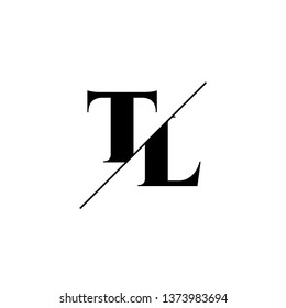 Initial Letter TL Monogram Sliced. Logo template isolated on white background