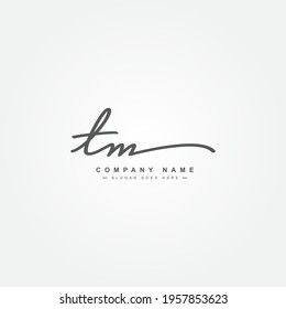 Initial Letter TM Logo - Handwritten Signature Logo