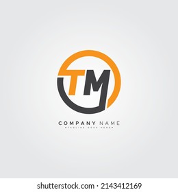 Initial Letter TM Logo - Minimal Business Logo for Alphabet T and M