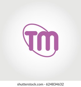 initial letter tm logo purple on white background