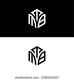 Letra inicial diseño del logotipo de hexágono TMB, florecer, desarrollar, natural, de lujo, simple, logotipo financiero, inmobiliario, adecuado para su empresa.