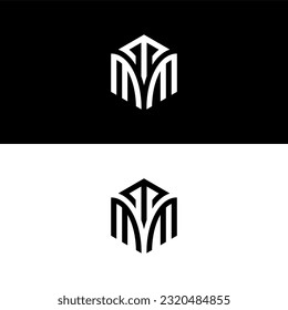 Letra inicial diseño del logotipo de hexágono TMM, florecer, desarrollar, natural, de lujo, simple, logotipo de finanzas, inmobiliario, adecuado para su empresa.