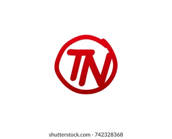 The initial letter TN handwritten logo
