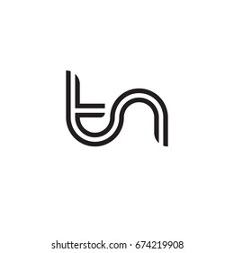 Initial letter tn, linked outline rounded lowercase, monogram black