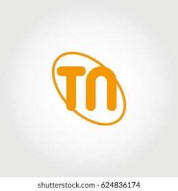 initial letter tn logo orange on white background