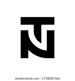 Initial letter TN NT logo template, black and white typography symbol, vector illustration