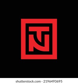 Initial letter TN or NT logo design, vector illustration isolated on black background