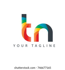 Initial Letter TN Rounded Design Logo